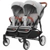 Коляска для двойни с 2 переносками Carrello Connect CRL-5502/1 светло-серая
