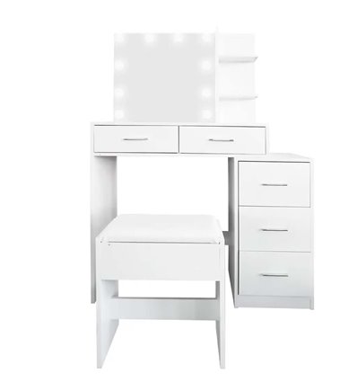 Стол туалетный + табурет Avko ADT 17 White с LED подсветкой