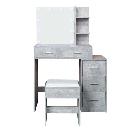 Стол туалетный + табурет Avko ADT 17 Beton с LED подсветкой