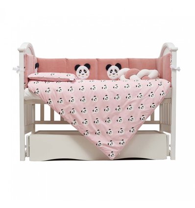 Постельный комплект Twins Panda pink 7 эл.