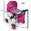 Коляска для куклы Adbor Lily LC-19 малиновый цветы на черном