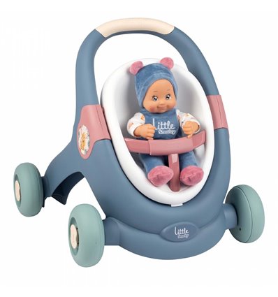 Ходунки Smoby Little 140308 для прогулок 3в1, с пупсом, синие