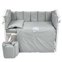 Постельный комплект Babycentre & Twins Welcome to the world grey 6 эл.