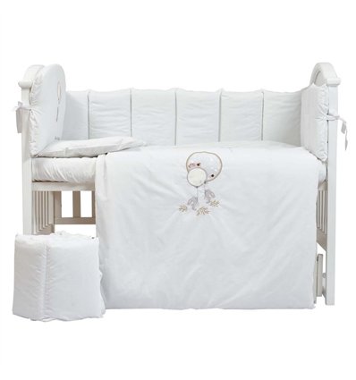 Постельный комплект Babycentre & Twins Welcome to the world white 6 эл.