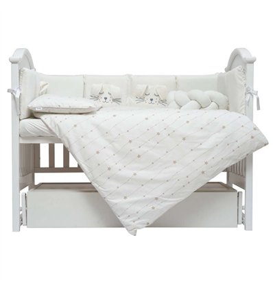 Постельный комплект Twins Кролик ecru, 7 элементов