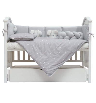 Постельный комплект Twins Кролик grey, 7 элементов