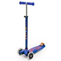 Детский трехколесный самокат Micro Maxi Deluxe Led Синий, 5 лет+