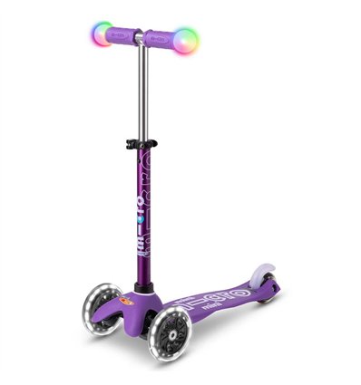 Детский трехколесный самокат Micro Mini Deluxe Magic Фиолетовый, 2 лет+