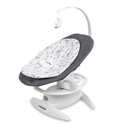 Шезлонг-гойдалка для малюка 2 в 1 Caretero Noco Graphite