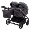 Детская коляска 2 в 1 для двойни Adamex Leo Duo Eco SA-2 черная