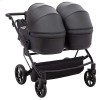 Детская коляска 2 в 1 для двойни Adamex Leo Duo Eco SA-2 черная