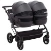 Детская коляска 2 в 1 для двойни Adamex Leo Duo Eco SA-2 черная