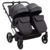 Дитяча коляска 2 в 1 для двійні Adamex Leo Duo Eco SA-2 чорна