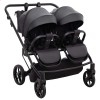 Детская коляска 2 в 1 для двойни Adamex Leo Duo Eco SA-2 черная