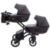 Универсальная коляска для двойни 2 в 1 Bair Kiwi DUO ECO BKD-15 черная