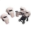 Универсальная коляска для двойни 2 в 1 Bair Kiwi DUO ECO BKD-33-1 капучино