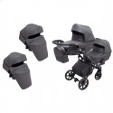 Универсальная коляска для двойни 2 в 1 Bair Kiwi DUO Soft BKD-219-1 графітовая
