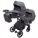 Универсальная коляска для двойни 2 в 1 Bair Kiwi DUO Soft BKD-219-1 графітовая