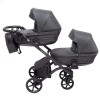 Универсальная коляска для двойни 2 в 1 Bair Kiwi DUO Soft BKD-219-1 графітовая