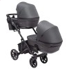Универсальная коляска для двойни 2 в 1 Bair Kiwi DUO Soft BKD-219-1 графітовая