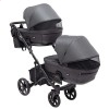Универсальная коляска для двойни 2 в 1 Bair Kiwi DUO Soft BKD-219-1 графітовая