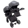 Универсальная коляска для двойни 2 в 1 Bair Kiwi DUO Soft BKD-219-1 графітовая