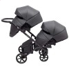 Универсальная коляска для двойни 2 в 1 Bair Kiwi DUO Soft BKD-219-1 графітовая