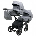 Универсальная коляска для двойни 2 в 1 Bair Kiwi DUO Soft BKD-218 серая