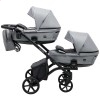 Универсальная коляска для двойни 2 в 1 Bair Kiwi DUO Soft BKD-218 серая