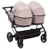Детская коляска 2 в 1 для двойни Adamex Leo Duo Tip TK-72 капучино
