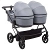 Дитяча коляска 2 в 1 для двійні Adamex Leo Duo Tip TK-60 темно-сіра