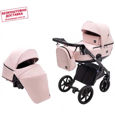 Детская коляска 2 в 1 Bair Kiwi Plus ECO BKP-28 розовая пудра