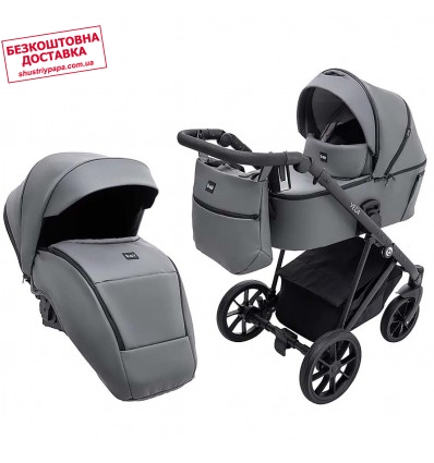 Детская коляска 2 в 1 Bair Vega ECO VE-47 темно-серая
