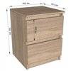 Прикроватная тумба Moreli T225 2 ящика Венге темный-белый