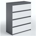 Комод Moreli T215 4 ящика Антрацит-белый