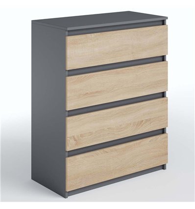 Комод Moreli T215 4 шухляди Антрацит-сонома