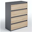 Комод Moreli T215 4 ящика Антрацит-сонома