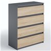 Комод Moreli T215 4 ящика Антрацит-сонома