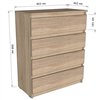 Комод Moreli T215 4 шухляди Білий-Антрацит