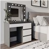 Туалетный стол с зеркалом Art in Head Beauty + LED подсветка Графит-Белый бриллиант