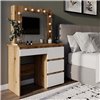 Туалетный стол с зеркалом Art in Head Beauty + LED подсветка Дуб Эвок-Белый бриллиант