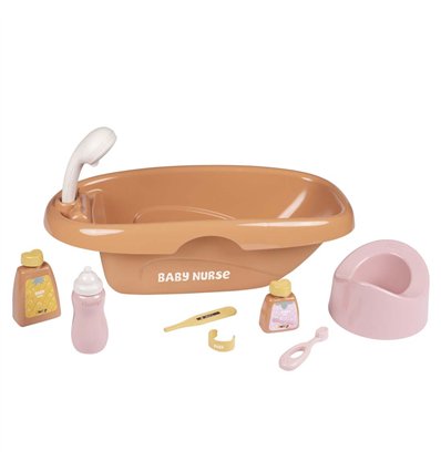Игровой набор ванна для пупса Smoby 7600220383 Беби Ньорс, терракотовая пудра с аксесс.