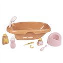 Ігровий набір ванна для пупса Smoby 7600220383 Бебі Ньорс, терракотова пудра з аксес.