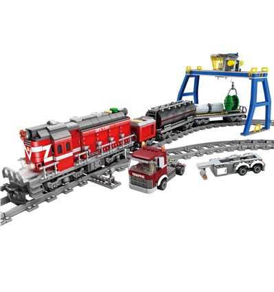 Конструктор ZIPP Toys "Поезд DF5 1391 с рельсами". Цвет: красный