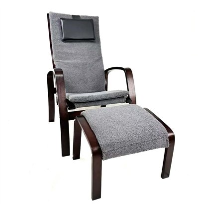 Кресло для отдыха Avko ARC011 Walnut Grey с подножкой для ног