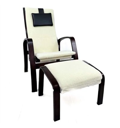Кресло для отдыха Avko ARC013 Walnut Beige с подножкой для ног