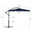 Зонтик садовый угловой с наклоном FunFit Garden 3052 Blue 3 м. + чехол
