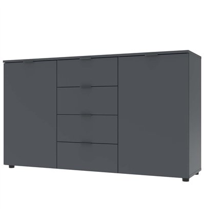 Комод Doros Рон 5, 4 ящика + 2 дверцы Графит