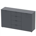 Комод Doros Рон 5, 4 ящика + 2 дверцы Графит