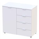 Комод Doros Рон 1, 4 ящика + 1 дверца Белый